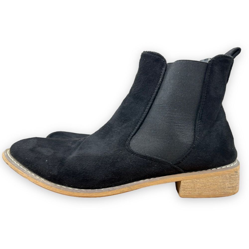 Seven7 Chelsea Boots Men Size 9 Black Oakwood Chelsea Urban Chic Faux Suede‎ - Picture 2 of 12